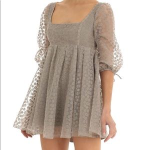 Lucy in the Sky Lania Embroidered Floral Baby Doll Dress